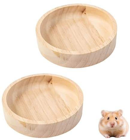 2 ciotole in legno per criceti, criceti, piccoli animali, gerbilli, cincillà, alianti per zucchero, scoiattoli, ricci