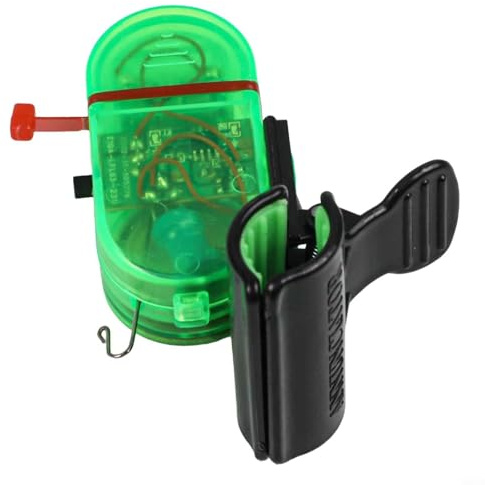 Honseadek Alarma de mordida de pesca con sonido y flash, alarma de pesca eléctrica con luz LED, alerta de picadura de pescado de 80 dB, indicador de caña impermeable, paquete de 6 (plástico verde)