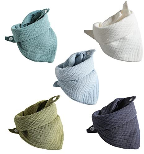 Bavoirs Triangulaires En Mousseline Pour Bébé 5 Pièces/lot Serviette De Salive En Coton Doux Tablier D'alimentation Garçons Et Filles Bandana Vêtements De Rot Bébé Fille