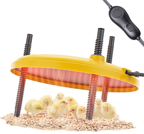 BibiBirds Plaque Chauffante Poussin avec Température,Hauteur et Angle Réglable, Chauffage pour Poussin 30x30 cm, Plaque Chauffante en métal 35W,pour eleveuse Poussin,canetons et aux Petits (YY30H-2)