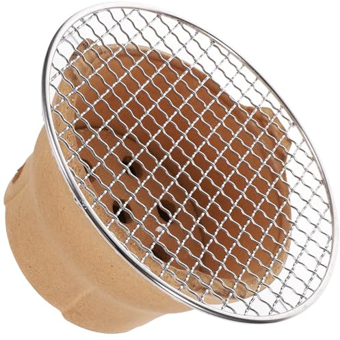 EPIGEIST Set Stufa a Carbone in Argilla Griglia a Maglie Fornello Multifunzionale per Barbecue da Esterno per Campeggio Picnic e Cucina All’Aperto Facile da Pulire Colore Casuale