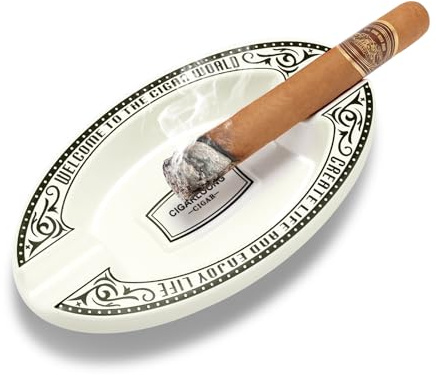 YXWYXWA Cenicero de cigarros portátil, cenicero de Escritorio de Resina con 2 Soportes para cigarros y cenicero para Exteriores e Interiores