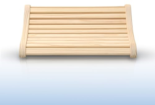ALEKO Ergonomic Sauna Pillow – Knot-Free Chilean Pine Wood Neck & Back Support, Heat-Resistant Wooden Sauna Headrest, No Assembly Required