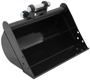 KKVUIIFF Cuillère d'excavatrice de 50 cm pour mini pelleteuse, en métal, pour mini pelleteuse, jusqu'à 2 t - Pour creuser le sol, les travaux de paysage (noir, 50 cm)