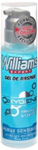 Williams - Gel à Raser Oxygène Peau Sensible - 150 ml - Lot de 2