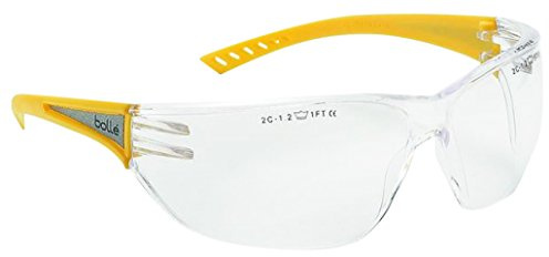 Bollé Safety SLAHIVI Slam High Visibility Gelbe Schutzbrille mit klaren Linsen, Einheitsgröße