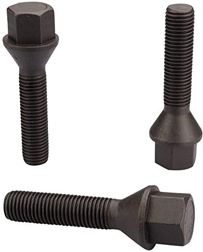 HASKYY 10 Radschrauben M14x1,5x28mm Radbolzen SCHWARZ Kegelbund Kegel