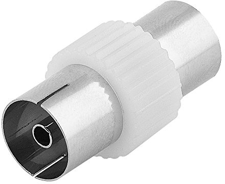 TV Radio Antennen-Adapter, Koax Buchse Kupplung weiblich auf Koax Buchse Kupplung weiblich, geeignet für 3D SD HD FullHD UHD 4K, Weiss
