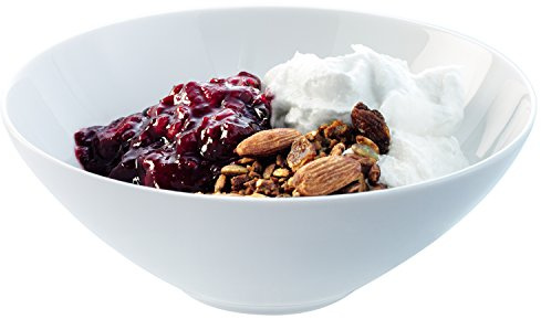 LSA International Dine Cereal/Dessert Bowl Coupe 18 cm, Porcelain, White, Ø18cm