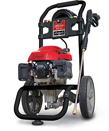 Scheppach Nettoyeur Haute Pression Thermique HCP2600 | Moteur 4T de 173cm3 | Pression Max de 200bar | Débit 522L/h | 5 Embouts, Lance de Nettoyage, Alimentation pour détergent et Tuyau de 7,5m Inclus | Moteur 4T de 173cm³ | Débit 522L/h | 5 Embouts, Lance de Nettoyage, Alimentation pour détergent et Tuyau de 7,5m