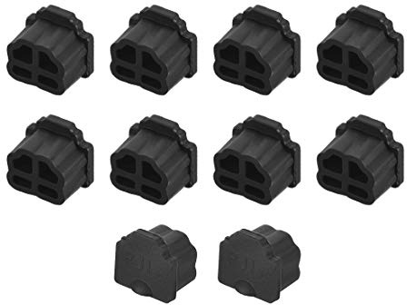 sourcing map 10St RJ11 Schutzkappe Silikon Handy Modular Anschluss Anti Staub Abdeckung 9,5mmx7,5mm Schwarz