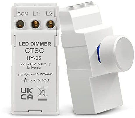 CTSC Led Dimmer Module, Universal Led Dimmer, 1 Gang 2-Way Dimmer Switch, LED 3-100W Push-On/Off Switch Module