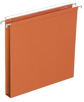 Elba - 400126767 Cartelle Sospese per Cassetto, Interasse 33, Fondo U, 30 mm, Formato Esterno 38 x 25, Arancio, Confezione da 25 Pezzi