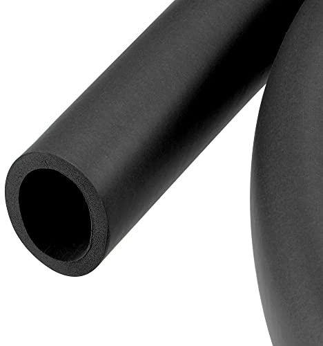 sourcing map Schaumstoffschlauch für Griffgriffstütze Rohrisolierung 28mm ID 38mm AD 2m lang Schaumstoffpolster Stangenschutz Schwarz