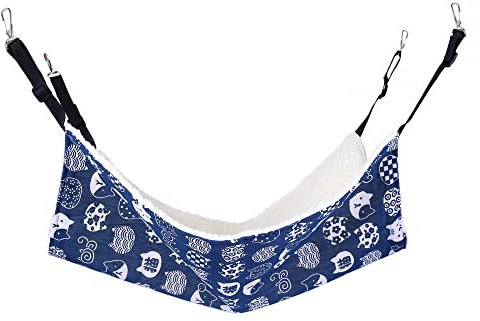 MiOYOOW Haustier Hängematte, Kleintierbett Katzenhängematte mit verstellbaren Riemen für Katzen, kleine Hunde, Kaninchen