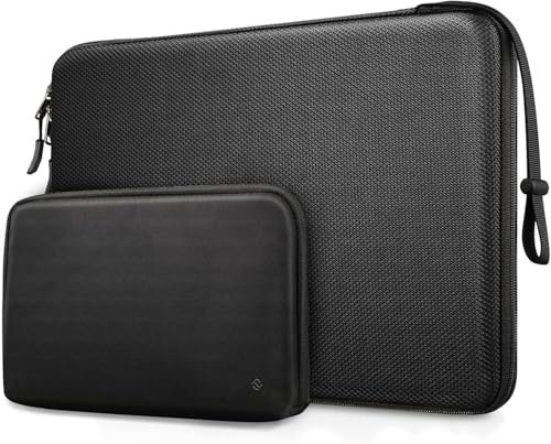 FINPAC Hard Shell Laptop Sleeve for MacBook Air 13 (2025-2018), MacBook Pro 13 (2022-2016) / Pro 14 (2025-2021) M5/M4/M3/M2/M1-[with Accessory Pouch] Protective Carrying Case with Tech Bag