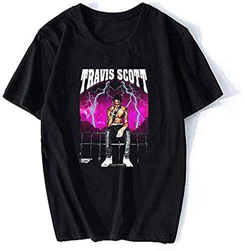 LVHUA Hip Hop Travis Scotts Astroworld Wish You Were Here T-Shirt Printed Tee Graphic Short-Sleeve for Men Black L