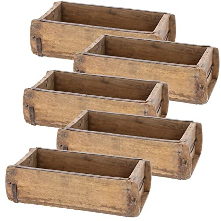 Novaliv 5x Holzkiste Vintage 30 x 15 x 10 cm Alte Ziegelform Holz EIN KAMMER Allzweckkiste aus recyceltem Altholz Jede Form EIN Unikat - Geschenkkiste