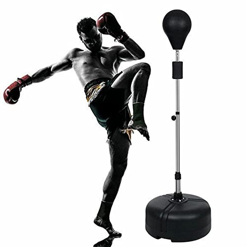 TRIEBAN Punchingball Boxstand 120-160cm Höhenverstellbarer Standbox-Trainer inkl. Boxbirne Erwachsene Punchingball Boxbirne Bounce Back Faster Boxbag (schwarz)