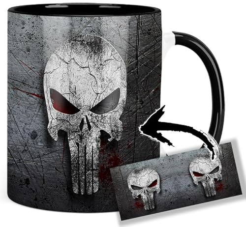 The Punisher Tasse Innen & Henkel Schwarz Keramikbecher Mug