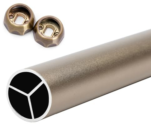 BBHW Kleiderstange Schrank Runde Kleiderstange im Mattierten Design, Abnehmbare Garderobenstange, Robuster Kleiderständer aus Rohr mit Halterung (Color : Champagne, Size : 100cm(39 3/8) Length)