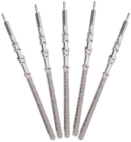 Kopinma 5-Teiliges Uhrwerk Uhr Stahl Kronenschaft-Set, Passend für NH35, NH36, NH38, NH39 Uhrwerke - Premium Uhrersatzteile für präzise Zeitmessung