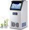 CREWORKS Macchina Ghiaccio Professionale 73kg/24h Fabbricatore Ghiaccio con Schermo LCD Macchina Ghiaccio Autopulente Commerciale in Acciaio Inossidabile per Casa Ufficio Ristorante Bar