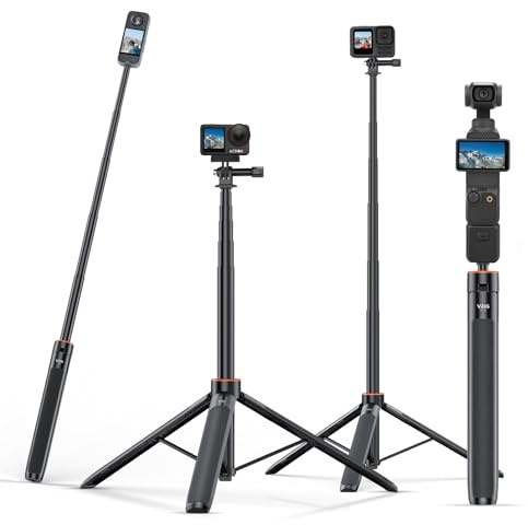54 tum selfiepinne för DJI Osmo Pocket 3, Insta 360 x 4, actionkamerastativ, bärbar kameramonteringsförlängare, teleskopstång, för DJI Action 5 Pro, Pocket 3/Ation3/4, GoPro