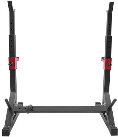 Squat Stand Power Rack, multifunktionaler Langhantelständer mit Haken, Aufbewahrungsaufsatz für Hantelscheiben, Verstellbare Freie Bankdrückständer