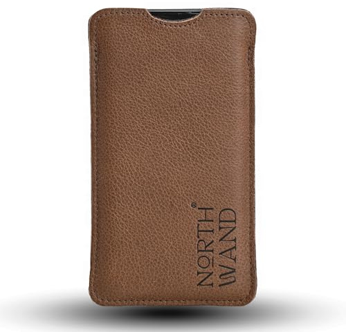 NorthWand Premium Echtleder Hülle für iPhone 17, 17 Pro, Air. iPhone 16, 16 Pro, 16e. Tasche, Case, Handyhülle. Pflanzlich gegerbtes Leder. Signetprägung. Made in Germany. Braun