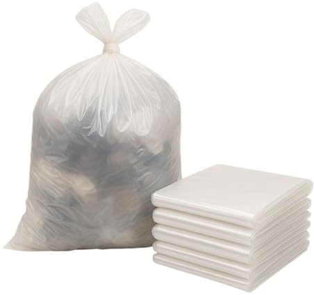 BUYERS POINT | Clear Wheelie Bin Liners- Refuse Sacks | Large Heavy Duty Bin Bags| 10kg Capacity| Tear Resistant Bags| 270litres Waste Recycling Rubbish Dustbin Bags | Domestic & Commercial Use