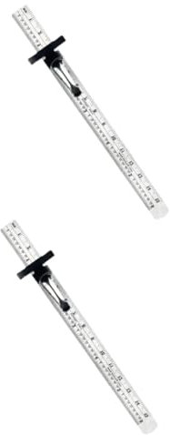 2st Nählineal Zollstock Mini-lineal Lineal Mit Zoll Und Zentimeter Rolllineal Fase Magnetische Basis Ingenieur Faltbares Lineal Multi Stoppt Vermesser Herstellung Vize Metall Angoily