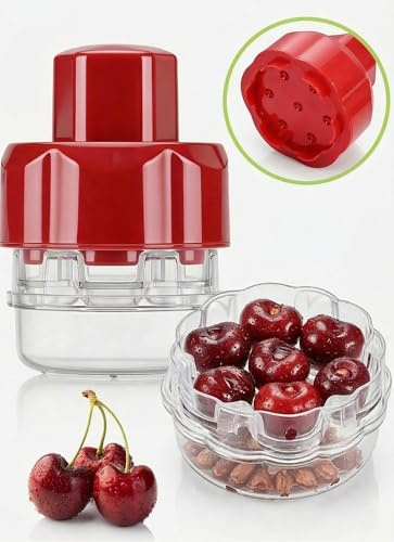 7-in-1 Cherry Pitter Tool - new Portable Push-Down Cherries Seed Remover, No Handle Design for Kitchen, Picnics