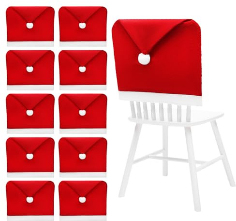 PRETYZOOM Stuhlhussen Weihnachten 10er Set Universal Stretch Stuhlüberzieher für Zuhause, Urlaub, Esszimmer, Weihnachtsstuhl-Dekoration