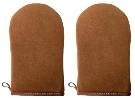 2pcs Tanning Mitt, Tan Mitt, Washable Tanning Mit, Effect Reusable Double-Sided Fake Tan Mitt for Sunbathing Prevents Stained Hands Apply Sunscreen and Body Lotion(Brown)