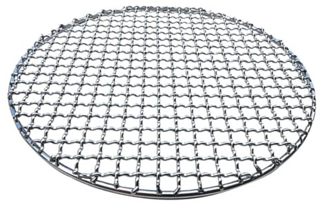 Napacoh Round BBQ Grill Mesh, Steel Mesh Barbecue Net, Multi-Purpose Barbecue Racks Tray Stainless Steel Cross Wire Round Steaming Cooling Rack (28 cm)