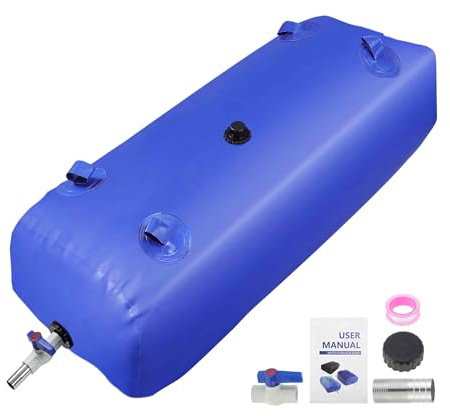 A ABSOPRO 330 L/87.17 Gallonen Wasserspeicherblase Container Große Kapazität Faltbar Tragbarer Wassertank Notfall Wassersack Weicher Wasserbehälter RV Camping Feldbewässerung 1000D