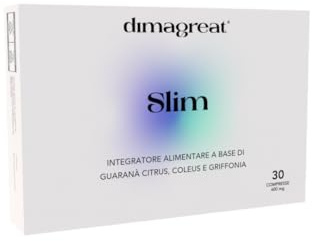 DIMAGREAT Slim Integratore Dimagrante 30 Compresse da 600 mg Made in Italy - Azione Brucia Grassi Potente, Forte e Veloce - Effetto Drenante per Dimagrire Velocemente e Pancia Piatta - Con L Carnitina