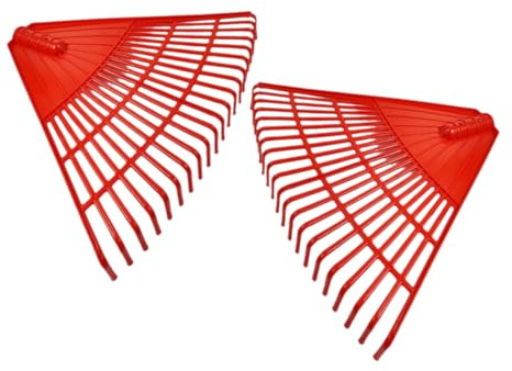 Toddmomy Râteau à Feuilles pour Jardin 2pcs en Plastique PP Léger Rouge, Outil de Pelouse pour Enlèvement des Feuilles et Aération Sol, pour Pelouses et Entretien de Jardin