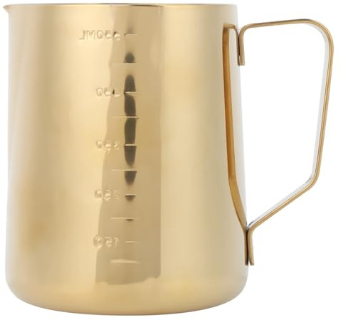 Nikou Bicchiere da latte in acciaio inox, 600 ml, brocca con scala graduata, per latte e latte