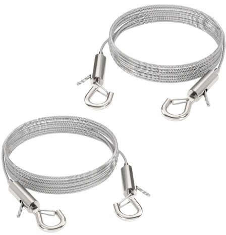 Picture hanging wire set with adjustable lengths of 1m and 2m, with small and large hooks for small hanging wire for art and glass display