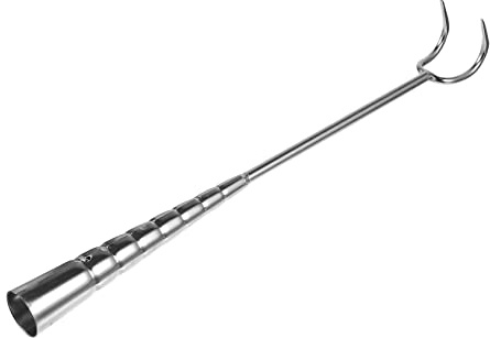 Healifty Crochet en Acier Inoxydable pour Barbecue 41 Cm, Résistant et Facile à Nettoyer, Accessoire de Grillade Polyvalent pour Viande Rôtie, Jambon et Porc, Usage Extérieur Cuisine,