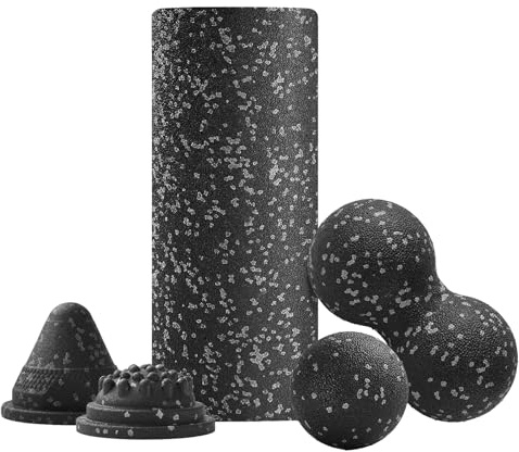 Foam Roller Set, Deep Tissue Muscle Massage Wheel, 36.83x15.24x15.24cm Sturdy High Density Design, Non Slip Gym Recovery Tool for Legs, Back, Fitness, Yoga, Pilates, Home, Hotel, Indoor Use