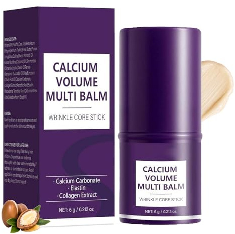 Calcium Multi Balm Stick, Korean Skincare Anti-Aging Augenbalsam gegen Falten & Augenringe, Anti Falten Creme für Damen, Kollagen Feuchtigkeitsstick für Augen, Gesicht & Hals