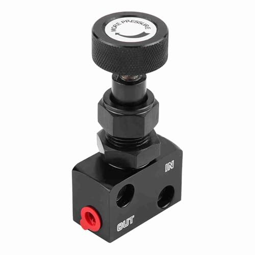Tyenaza Exhaust Control Valve, Brake Proportioning Valve Universal Racing Brake Pressure Regulator Enhancing Control for Motorsport (Black)