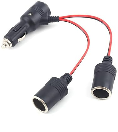 ZZAUTOFIT Car Cigarette Lighter Splitter Adapter W/On Off Switch 1 Male to 2 Female Sockets Y Splitter Interior Accessories 12V 24V