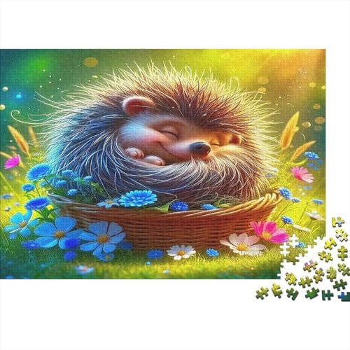 Riccio Puzzle 1000 Pezzi Carta per Adulti Prato Fiorito Gioco di Puzzle per Famiglia Relax Decorazione Casa 38x26cm/1000pcs