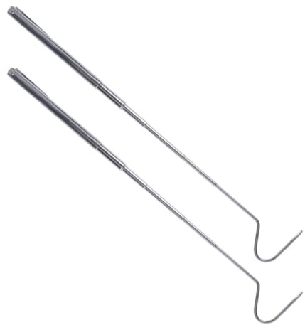 EXAOMBLE Gancho Telescópico para Atrapar Serpientes de Acero Inoxidable Mango Ergonómico y Retráctil para Captura en Campo y Aficionados a Reptiles, Pack de 2