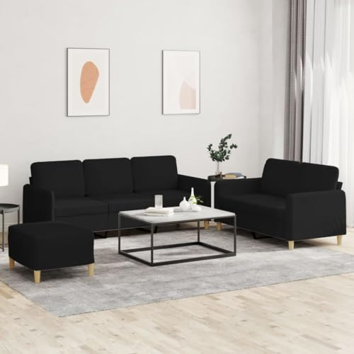 Shivorasphere Ecksofa Polstergarnitur mit Schlaffunktion und Stauraum in Schwarz für Wohnzimmer und Gästezimmer, ausziehbar, relaxfunktion, verstellbar, mit Bettkasten, 3-Sitzer und 2-Sitzer Sofa