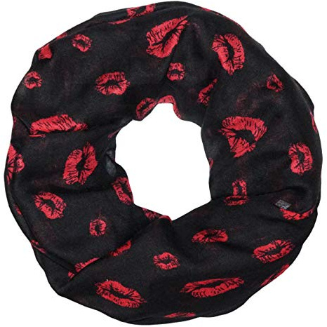 SoulCats schicker Schal Kiss Kiss Mouth weiß schwarz